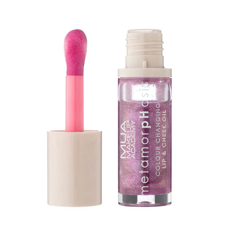 Luciu de buze si obraz MUA MetamorpHosis Color, nuanta Grapevine, 7ml, galben-albastru, cu Jojoba si Vitamina E