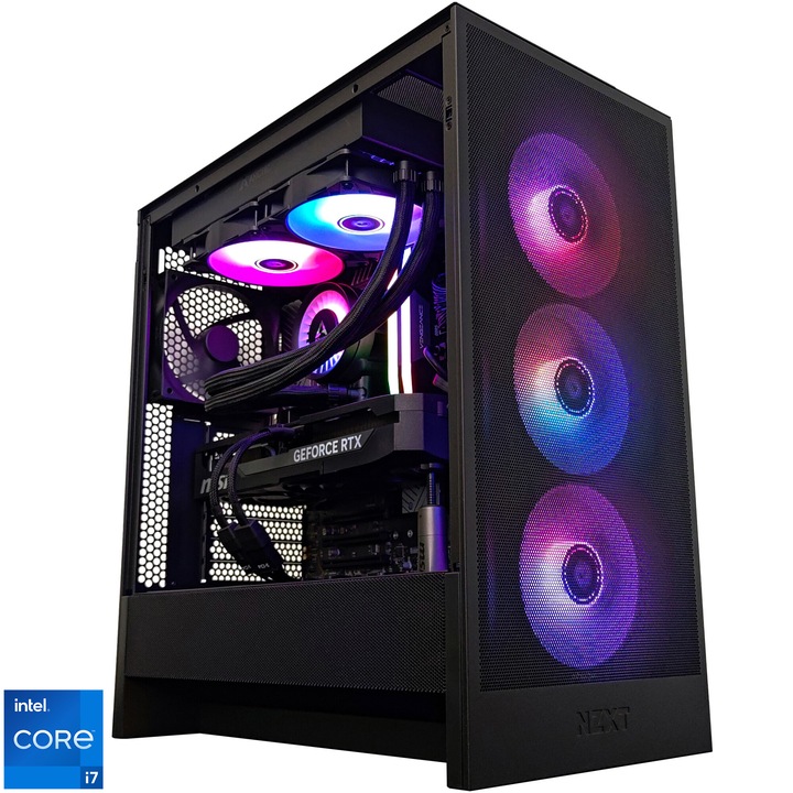Настолен компютър Gaming A+, Intel Core i7-14700K до 5.60GHz, 32GB DDR5, 2TB SSD, MSI GeForce RTX 5070 Ti 16GB GDDR7 SHADOW 3X OC, No OS, Черен