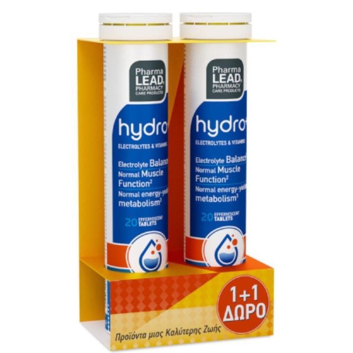 Set 2 Flacoane Electroliti, Pharmalead Promo, tablete efervescente, cu vitamine si minerale, fara zahar, fara gluten, fara lactoza