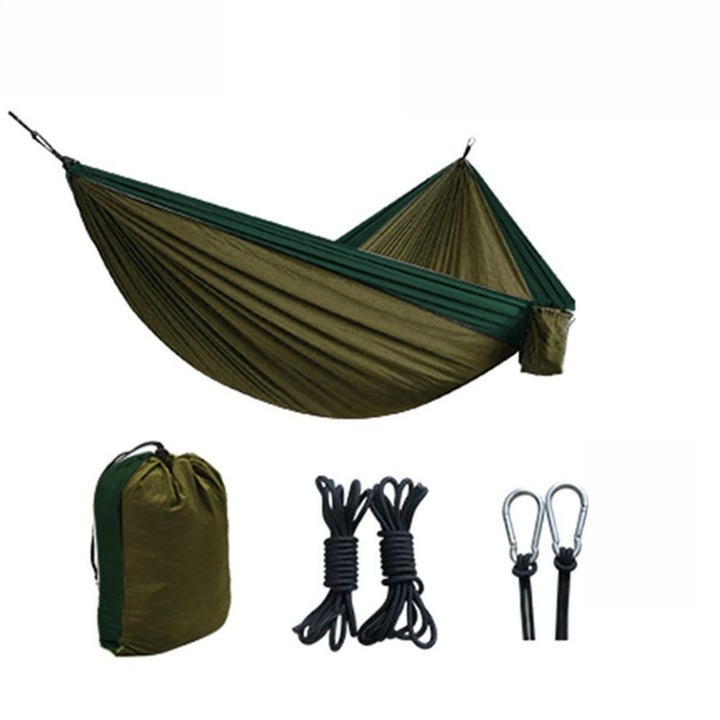 Hamac portabil Ronyes, 270x140 cm, verde, sarcina max. 200 kg