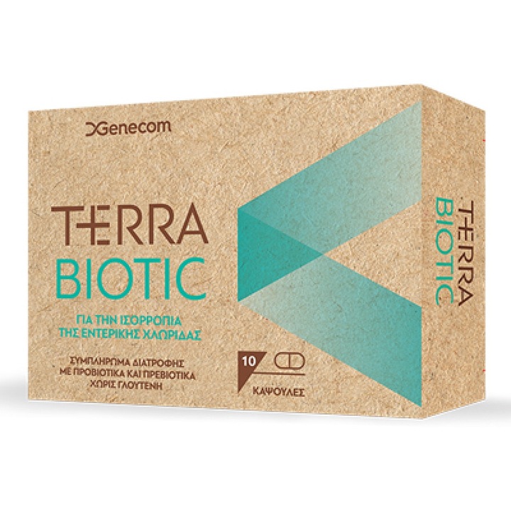 Supliment alimentar, Genecom, Terra Biotic, 10 capsule, probiotice, prebiotice