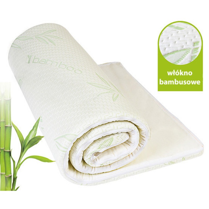 Топ матрак, с мемори структура, 40% бамбукови влакна, 80x200x3.5 см