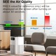 MOSMAOO® intelligens légtisztító, PM 2.5 érzékelő, valódi HEPA szűrő, aktív szén, 3 sebességfokozat, AUTO üzemmód, LED kijelző, 360 fok, levegőminőség-érzékelő, fehér