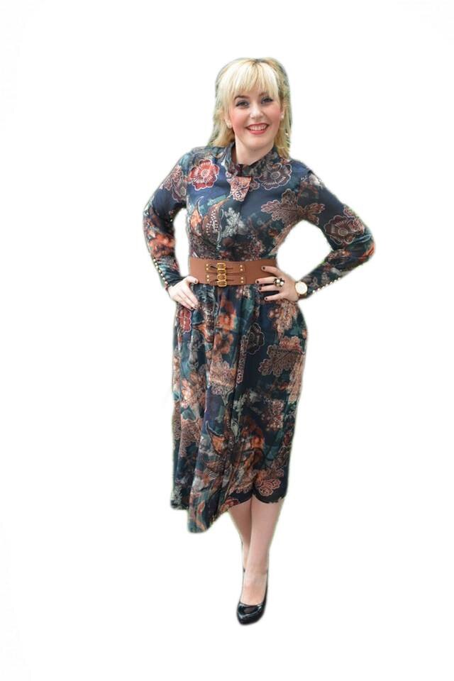 Rochie cu un design geometric,D&J Exclusive, Maro