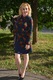 Rochie rafinata de toamna-iarna,cu insertie tip cardigan,D&J Exclusive,Bleumarin,42EU