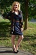 Rochie rafinata de toamna-iarna,cu insertie tip cardigan,D&J Exclusive,Bleumarin,42EU