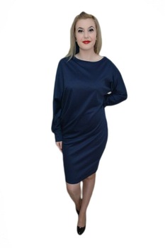 Rochie clasica de lungime medie,D&J Exclusive, Albastru marin Rochie clasica de lungime medie,D&J Exclusive, Albastru marin