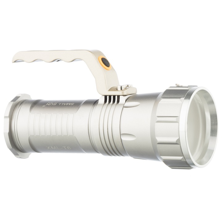 Акумулаторен LED фенер Zoom Cree XML-T6, Алуминий, Бял