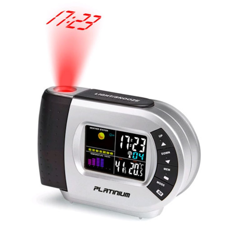 Dekoratív ébresztőóra és DCF időjárás állomás, TV TERMÉKEK, projektor, LED, 13x9x4cm