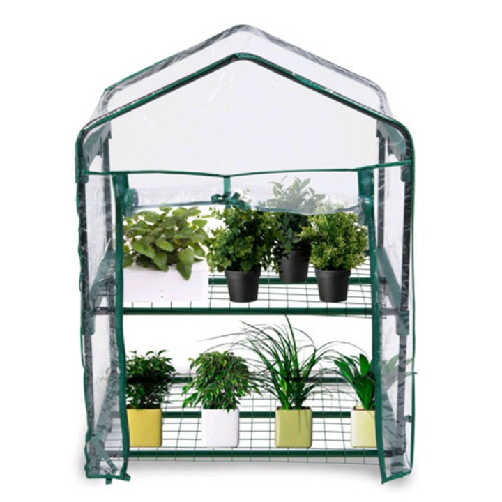 Mini sera 2 niveluri, TV PRODUCTS, 69x49x95cm, protectie impotriva vremii, capacitate maxima 3,3 kg