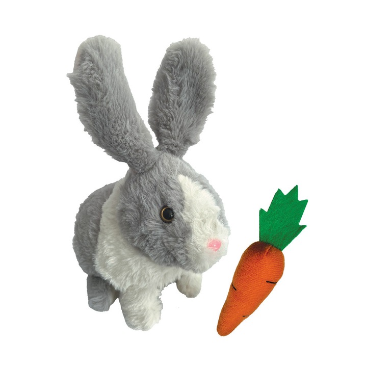 Iepuras interactiv cu morcov, saritor, misca urechile, jucarie pentru copii