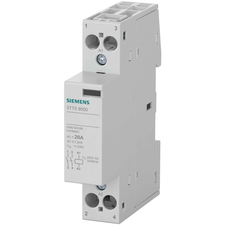 Contactor bipolar Siemens 5TT5800-0, 20A, 230VAC, 2 NO