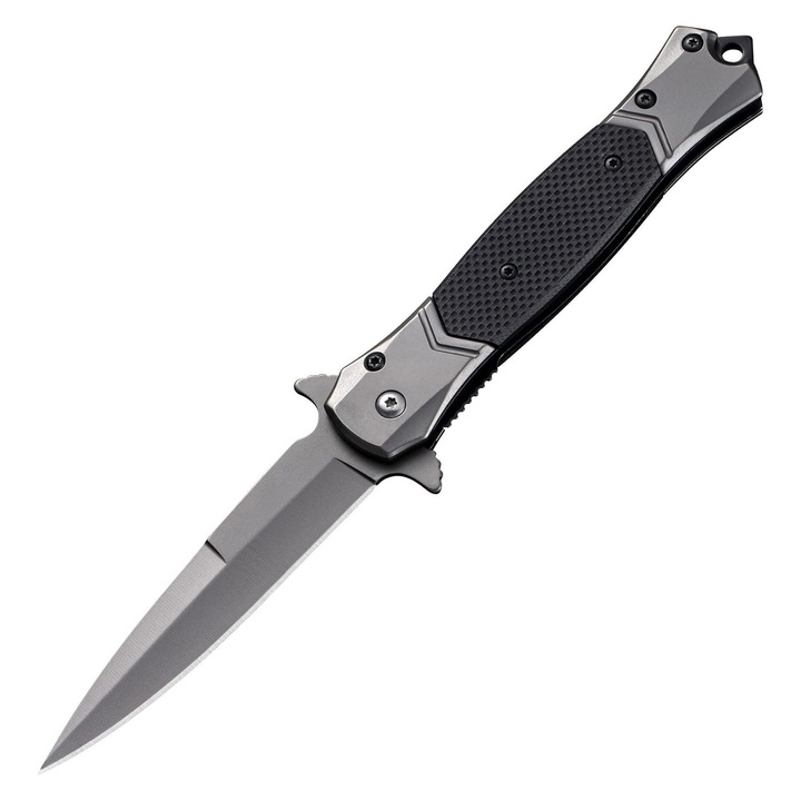 Cutit pliabil premium, ZGGZERG, Lama cutitului 95mm, Anti rugina, Ascutit si durabil, Usor de depozitat si carat, Pentru vorba de activitati in aer liber, camping sau excursii, Otel inoxidabil+Plastic, 21.5*2.3cm, Negru