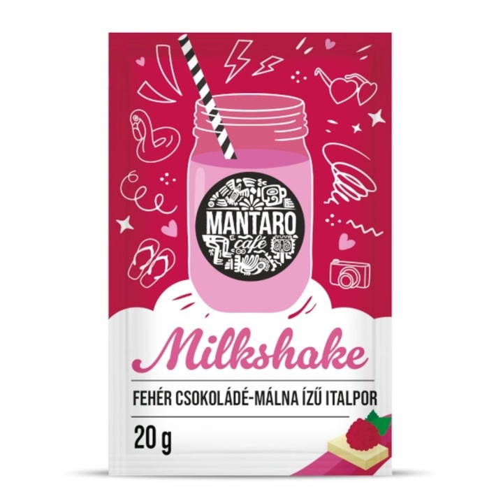 Mantaro Milkshake Italpor Fehér Csoki Málna Ízű 20G