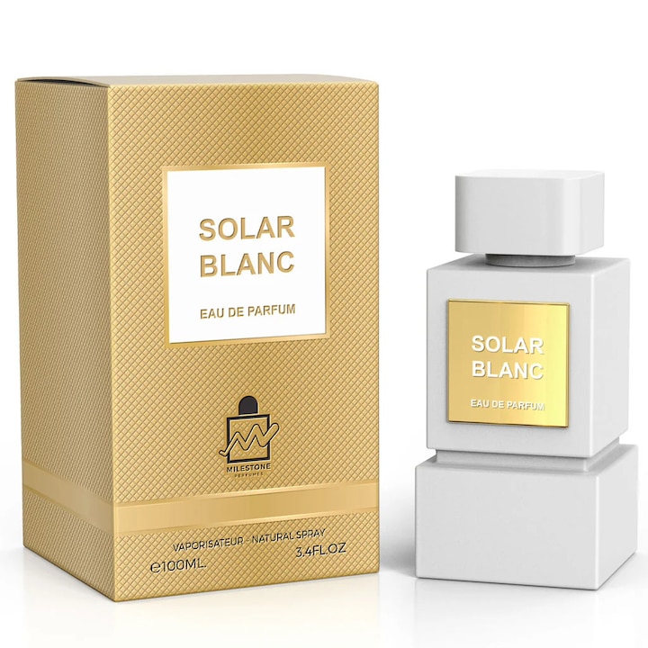 Парфюм Milestone Solar Blanc, унисекс, 100ml, нотки на шамфъстък и бергамот, флорален, 100ml