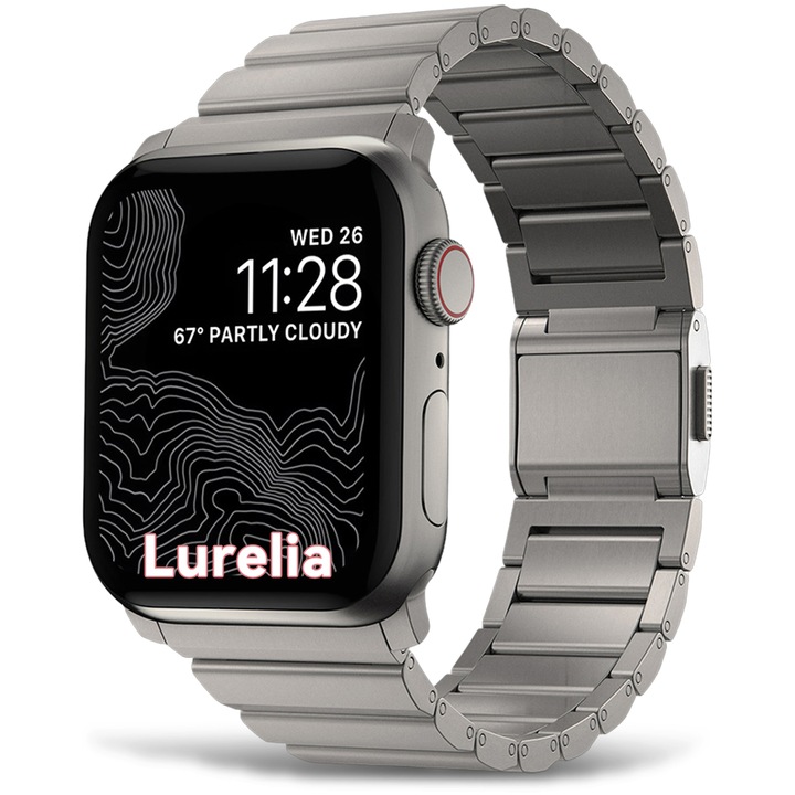 Curea Titan, Tressino, Compatibila cu Apple Watch Ultra 2/Ultra 49mm, Incuietoare magnetica reglabila, Banda de ceas inteligent pentru barbati pentru Ultra 2/Ultra cu acoperire rezistenta la zgarieturi DLC