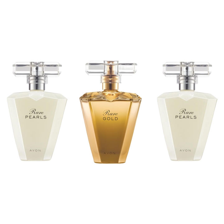 Комплект Rare, парфюмна вода Rare Pearls 50 мл X 2 и парфюмна вода Rare Gold 50 мл, Avon