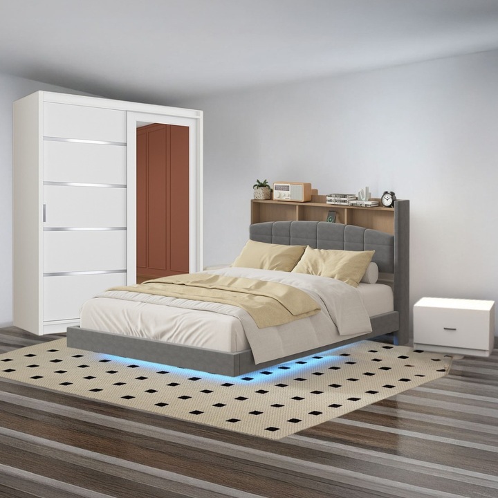 Dormitor cod A013 Gri L160XL200