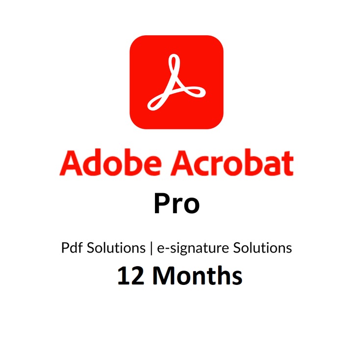 Adobe Acrobat Pro – 12 hónapos elektronikus licenc (1 felhasználó, MAC/WINDOWS, többnyelvű, ESD)