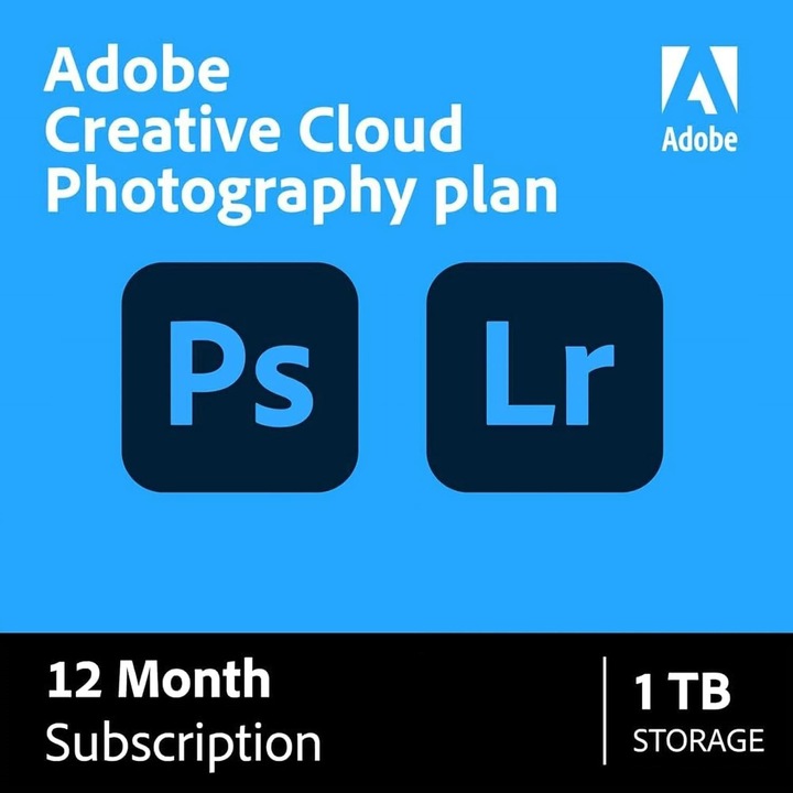 Adobe Creative Cloud Photography Plan 1TB – 12 hónapos elektronikus licenc (1 felhasználó, Mac/Windows, többnyelvű, ESD)