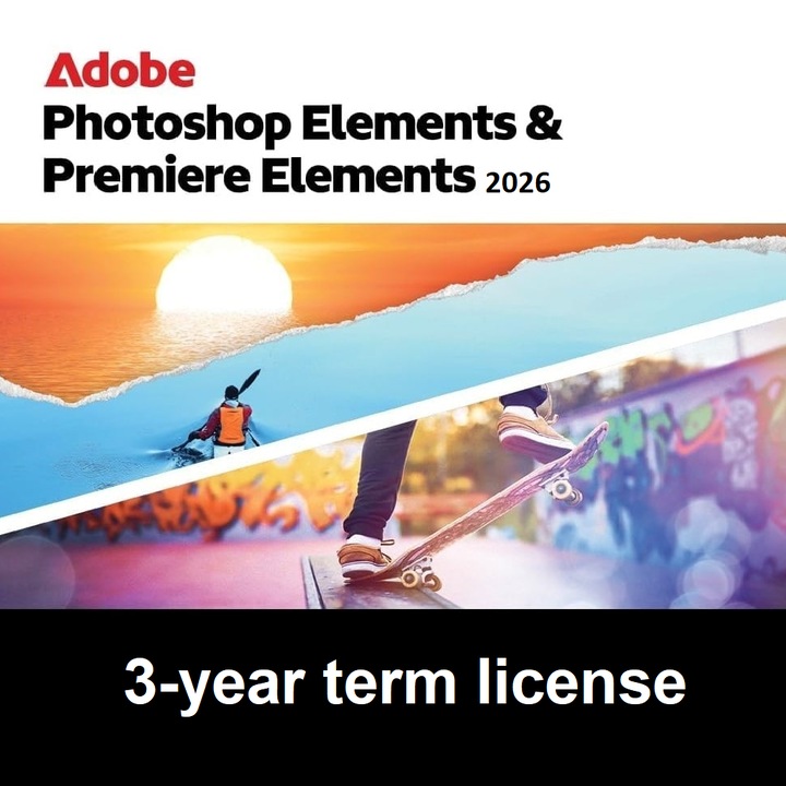 Adobe Photoshop & Premiere Elements 2026 elektronikus licenc (3 éves, 1 felhasználó, Mac/Windows, többnyelvű, ESD)