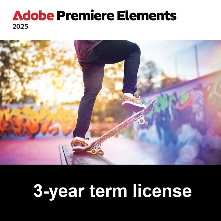 Adobe Premiere Elements 2025 (3 éves, 1 felhasználó, Mac/Windows, többnyelvű, ESD)