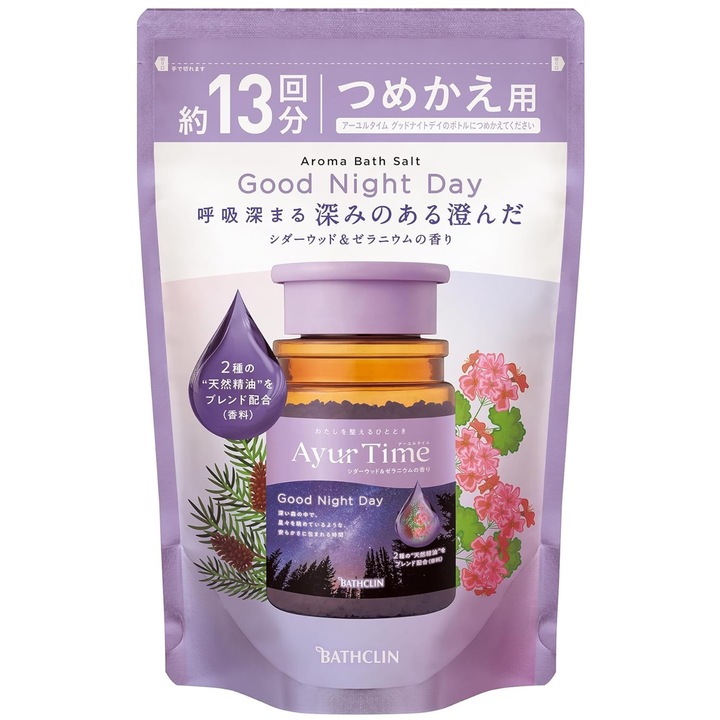 Bathclin Ayur Time Арома сол за вана - Лека нощ, ден 520 г пълнител