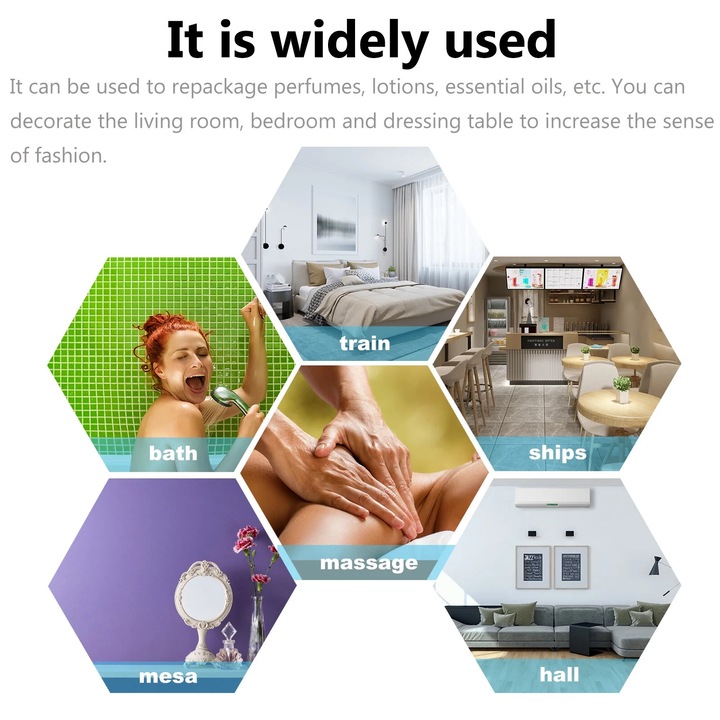 Set 10 sticle din sticla transparenta pentru uleiuri esentiale, 10ml, 3.15"x0.98"x0.98" Fokelyi