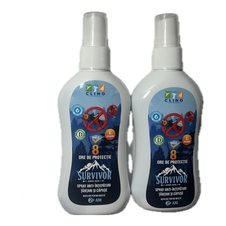 Pachet 2 X Survivor Spray Repelent Clino anti-intepaturi tantari si capuse 100ml