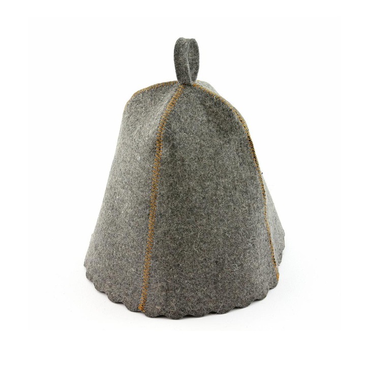 Palarie de Sauna, Lana naturala, Gri, Marime universala