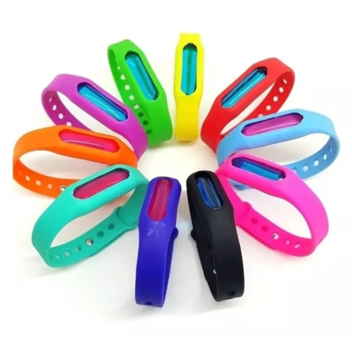 Bratara Antitantari si Insecte, Model pentru Copii, Efect Repelent pana la 300h cu Ulei Esential Natural, Multicolor, GARAMI SHOP