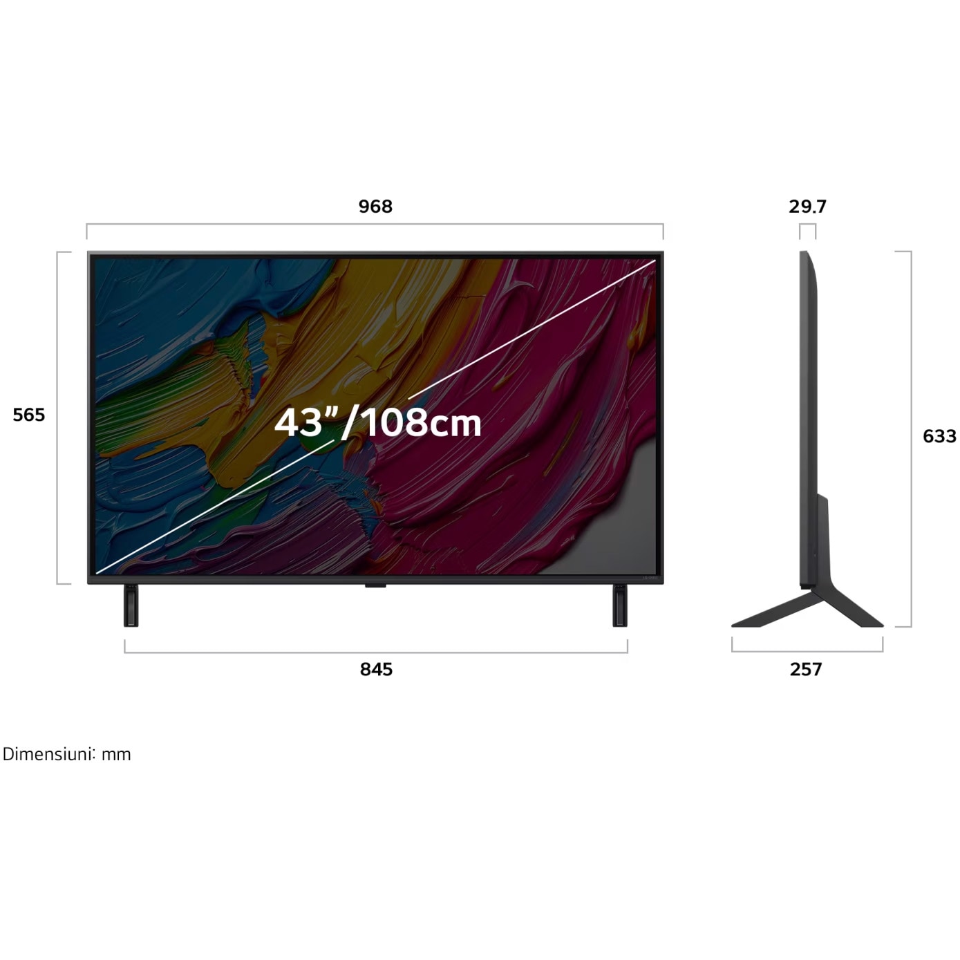 Televizor LG QNED 43QNED80A3A, 108 cm, Smart, 4K Ultra HD, Clasa G (Model 2025)
