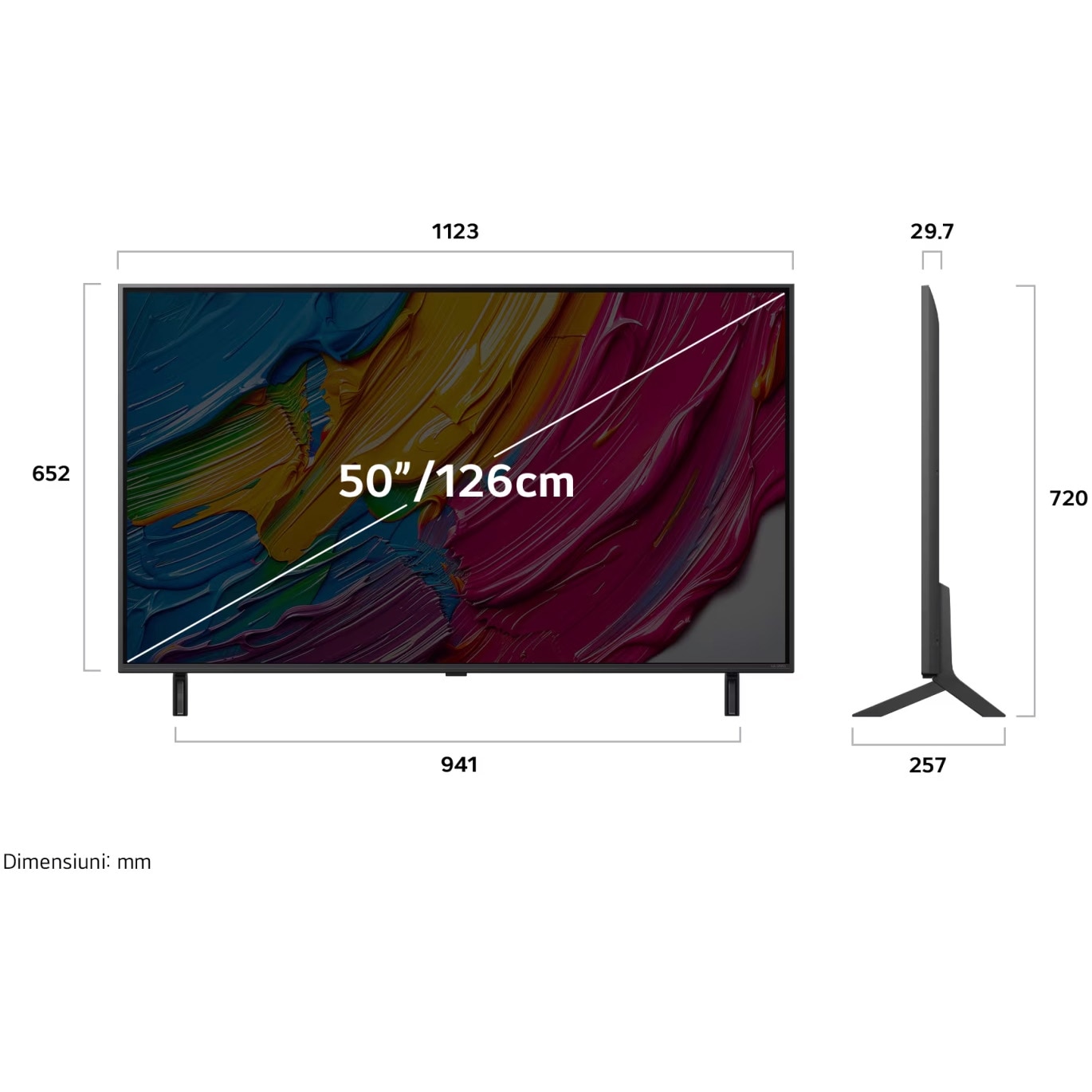 Televizor LG QNED 50QNED80A3A, 126 cm, Smart, 4K Ultra HD, Clasa F (Model 2025)