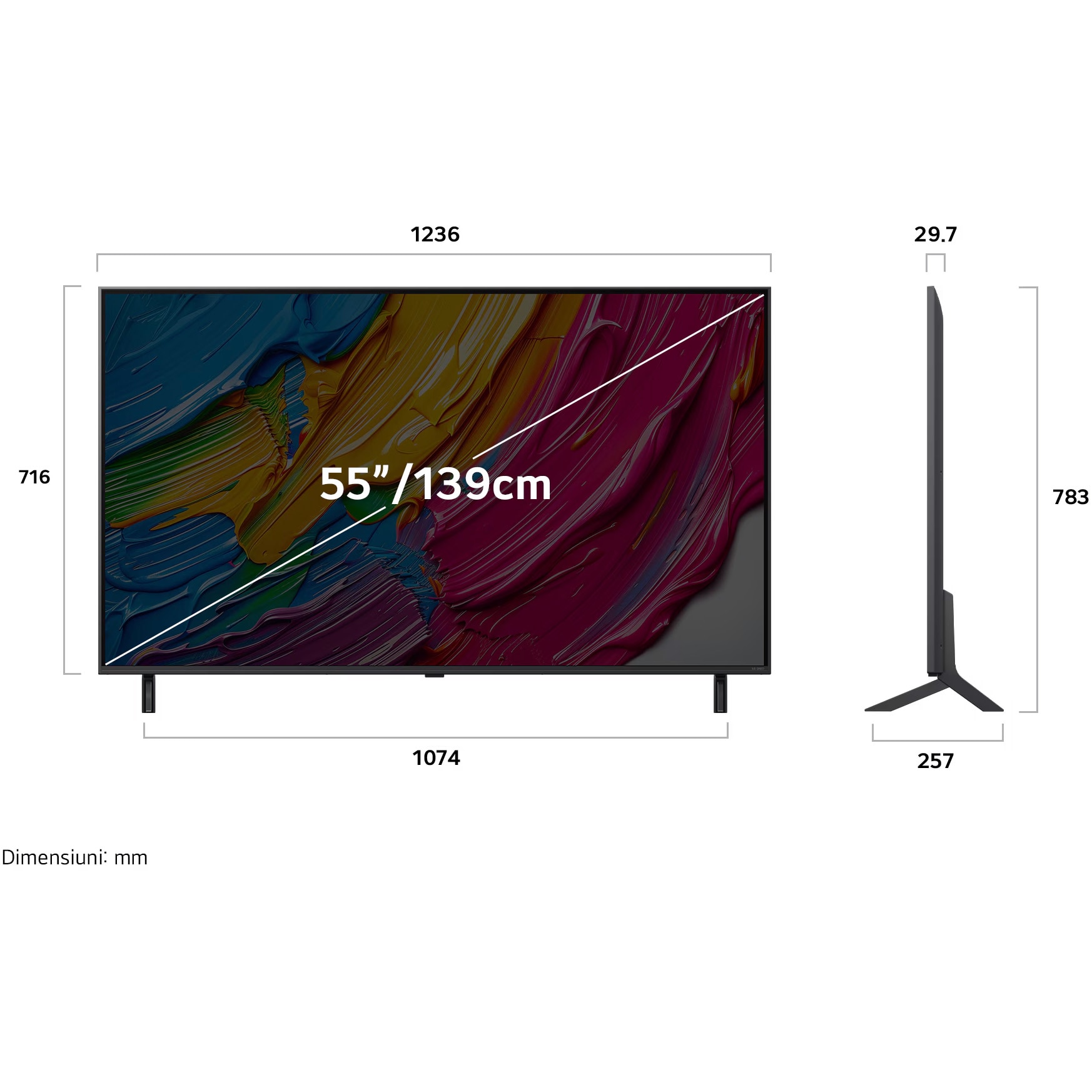 Televizor LG QNED 55QNED80A3A, 139 cm, Smart, 4K Ultra HD, Clasa E (Model 2025)