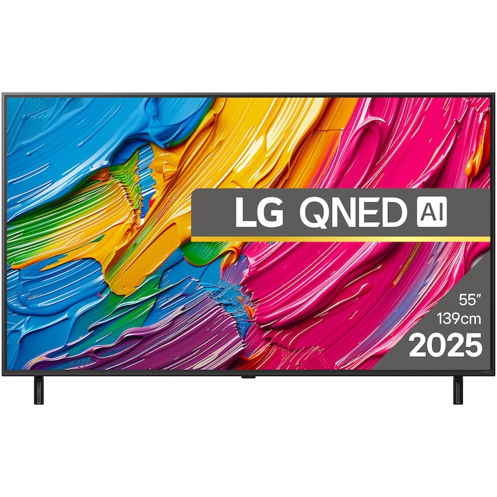 LG 55QNED80A3A QNED televízió, 139cm, Smart, 4K Ultra HD, E energiaosztály (2025-ös modell)