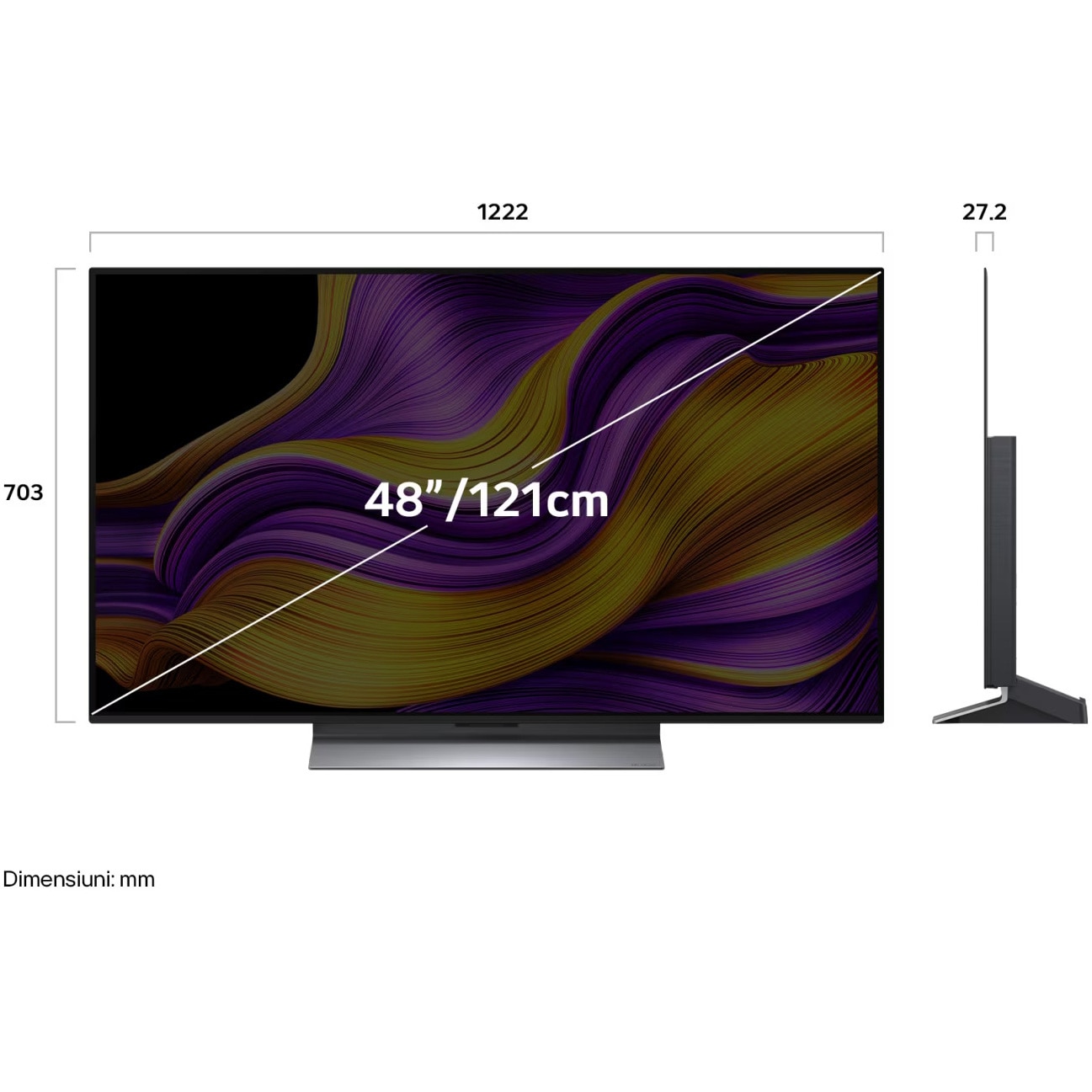 Televizor LG OLED evo 48G53LS, 121 cm, Smart, 4K Ultra HD, 100 Hz, Clasa F (Model 2025)