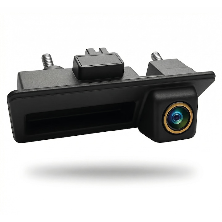 Camera Marsarier Auto, AutoREY®, Montaj In Maner Portbagaj OEM, Compatibila Audi A3 A4 A5 Q3 Q5, VW Passat B6 B7 Golf 6 Tiguan Touran, Unghi 170° Fisheye, Senzor CMOS, Vedere Nocturna, Waterproof IP67, Sistem Video PAL NTSC, Camera Auto, Negru