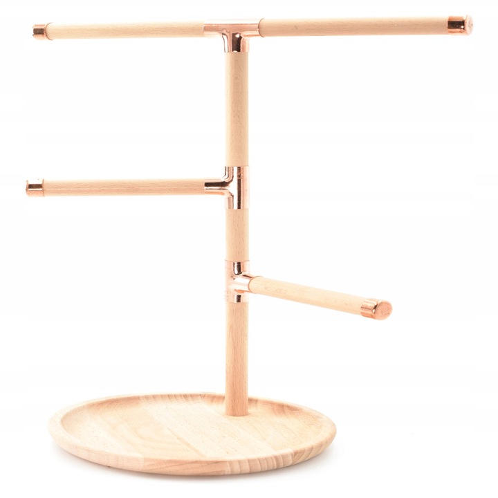 Suport bijuterii din lemn, Swam, 30x34x26cm, natural/bejca, pentru ceasuri si bratari