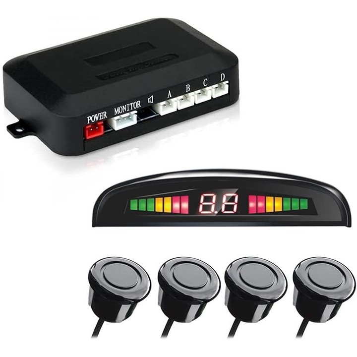 Senzori parcare, SB-122, 4 bucati, cu ultrasunet, display led si sunet