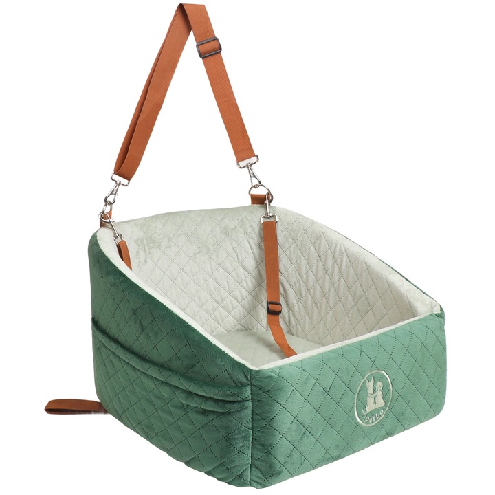 iPetba autóülés kutyáknak, memóriahabbal, emelt kialakítással, mosható, kisállatoknak, 14 kg-ig