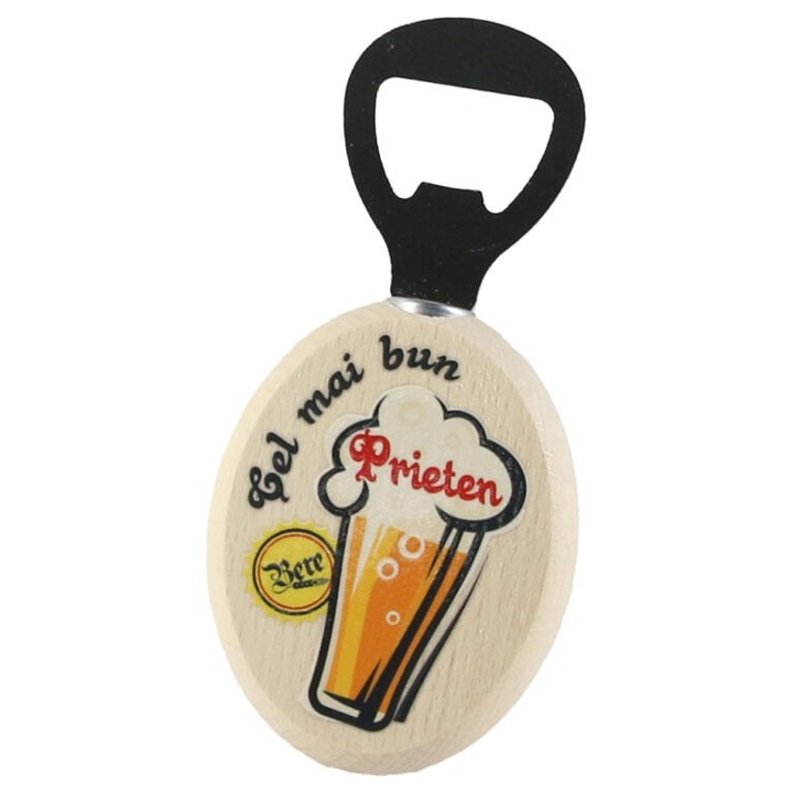 Desfacator pentru Sticle, din Otel Inoxidabil si Lemn, Cadoul Perfect si Versatil, Desfacator Capace Suc si Bere, Materiale Premium, 5 x 12 cm, 55 g, Design Modern, Accesoriu Indispensabil, Mesaj Deosebit de Apreciere, “Cel mai bun Prieten”, Vadrami