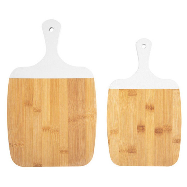 Tavite de taiat din bambus GOURMET, 2 bucati - alb