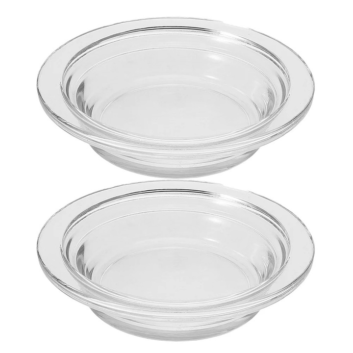 Farfurie sticla transparenta pentru incalzitor ceara 11.5x11.5x4cm set 2 bucati