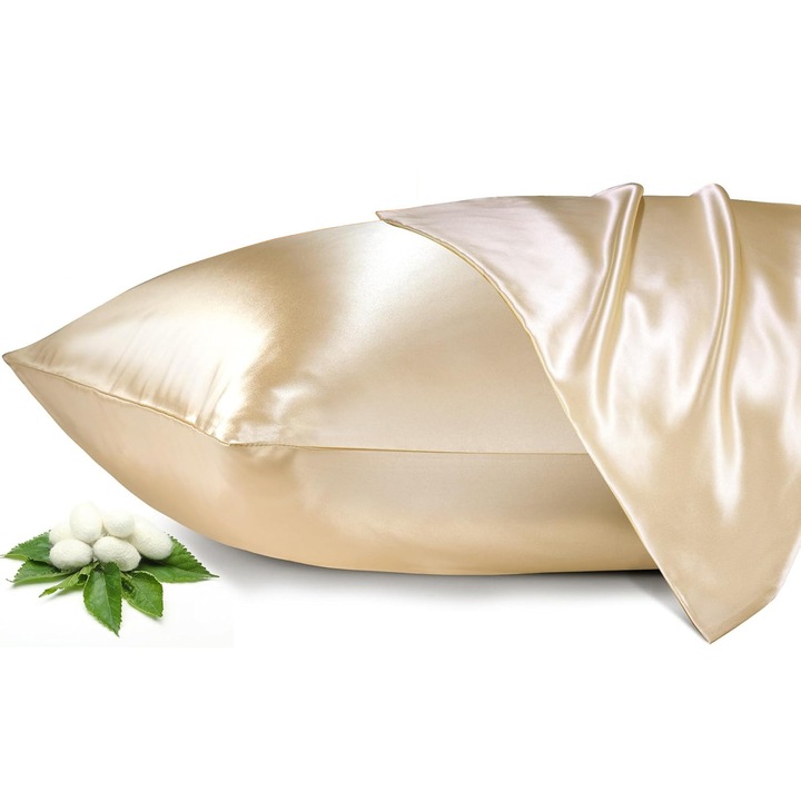Комплект от 2 сатенени калъфки за възглавници със защита за коса и кожа, Не наелектризира косата, Меки на допир, 50x70 см