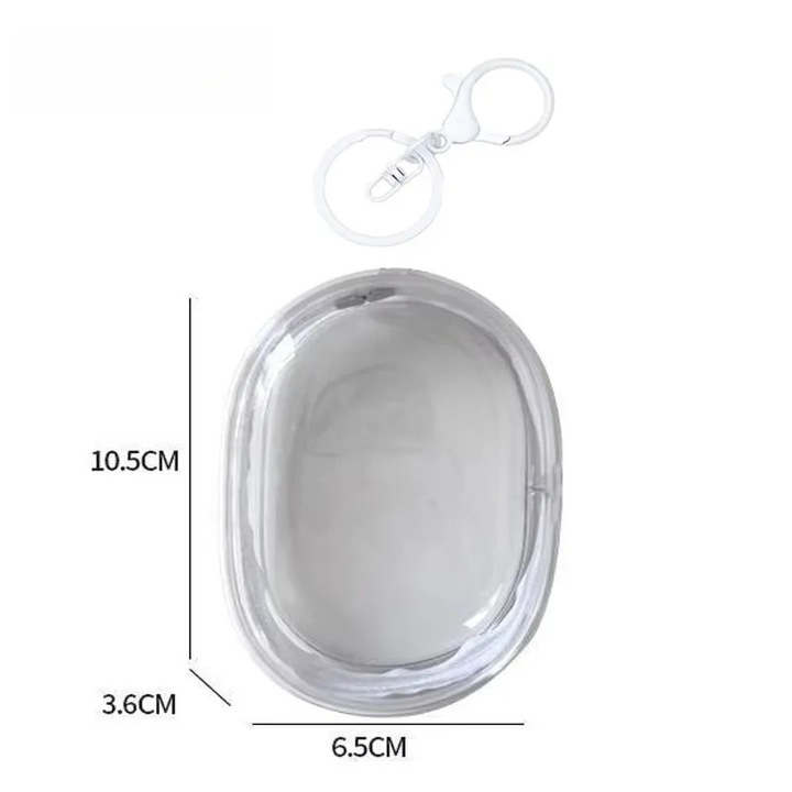 Kis és praktikus tárolótáska, fehér, 10,5 cm * 6,5 cm * 3,6 cm, csattal adatkábelek, töltők és fejhallgatók tárolására, optikai csillapító