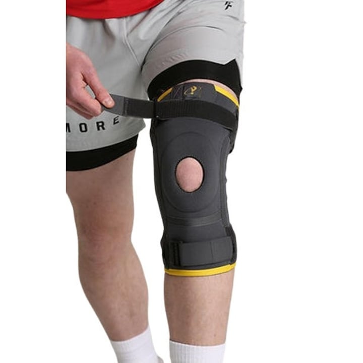 Genunchiera Ortopedica Profesionala cu Sustinere Laterala si Banda de Fixare Marime L