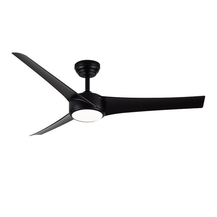 Вентилатор за таван Primo 132 см PRCF-80675, безшумен с LED осветление и дистанционно управление, DC мотор, ABS, обратим, черен