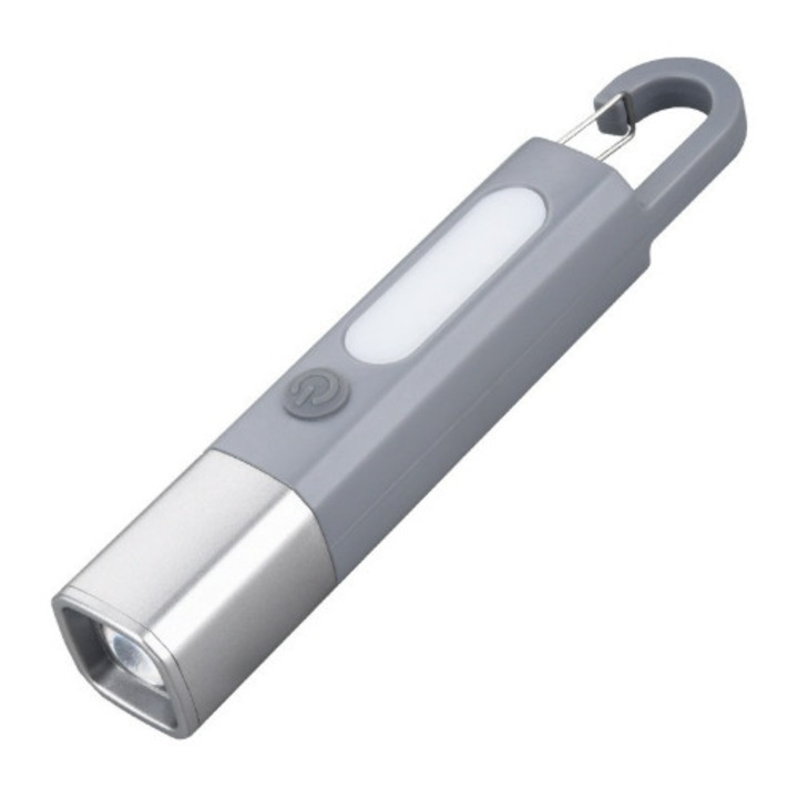 LED фенер с лазер, водоустойчив, телескопичен зуум, висока мощност, 1 източник на светлина, IPX4, Бял