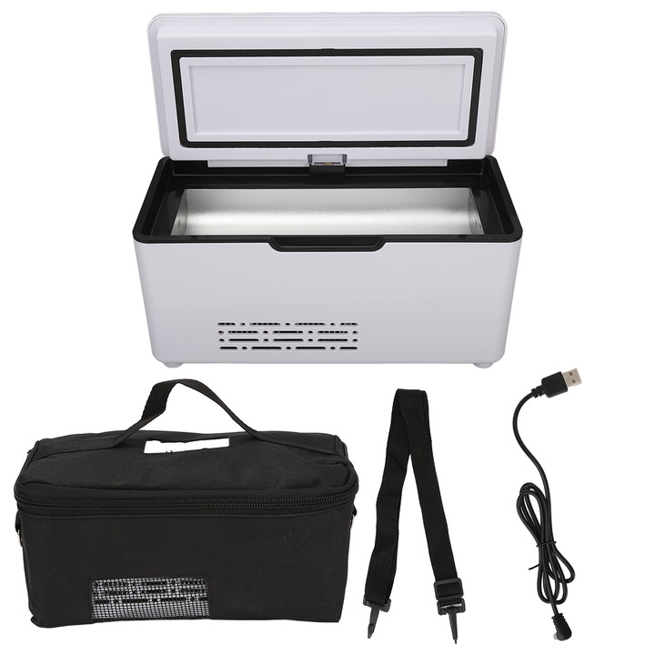 Hordozható inzulinhűtő tok, USB, Mini LED kijelző, állandó hőmérséklettel