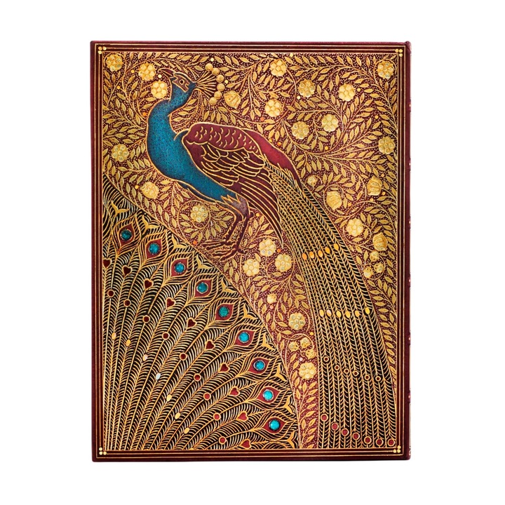 Caiet Paperblanks Hafiz's Peacocks, Ultra, linii late, coperta cartonata, 72 de coli